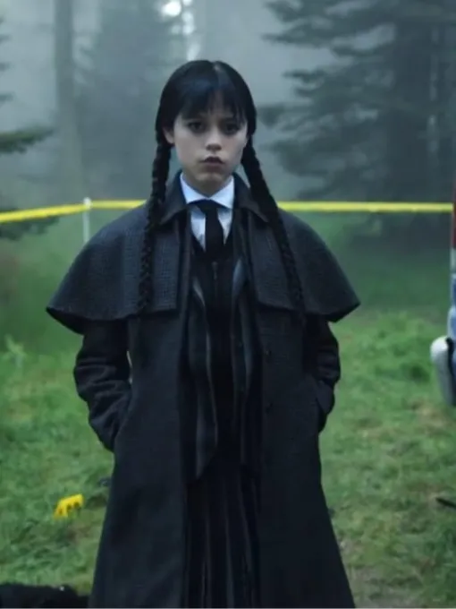 Wednesday Houndstooth Cape Styled Coat